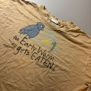 VTG Distressed Be As You Are T Shirt Big Early Worm‎ Gets Eaten Funny Graphic